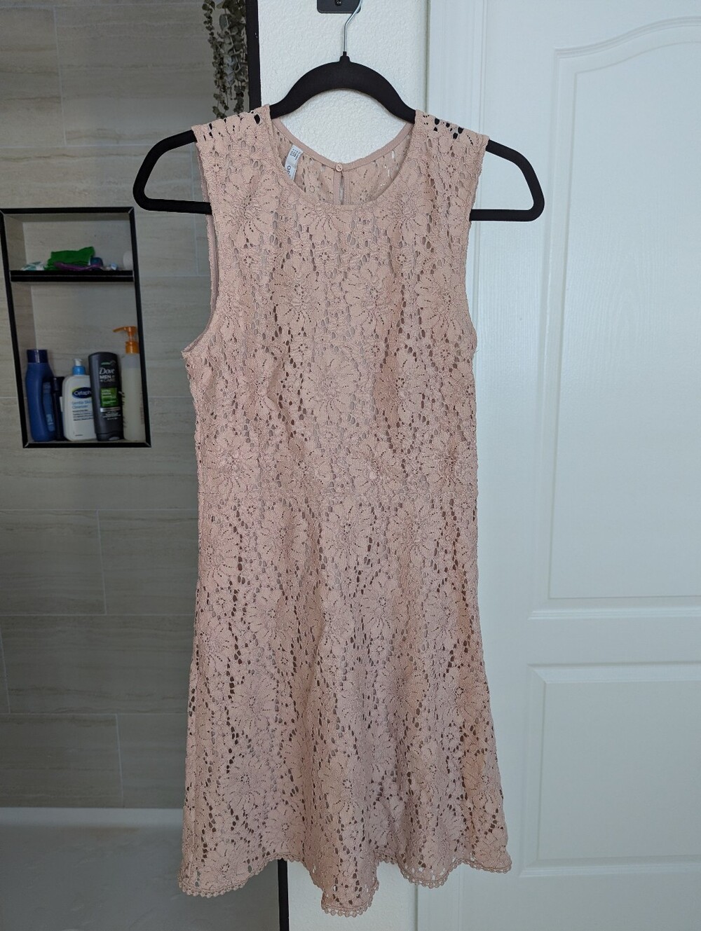 Mango Suit Blush Pink Sleeveless Lace A-Line Dress